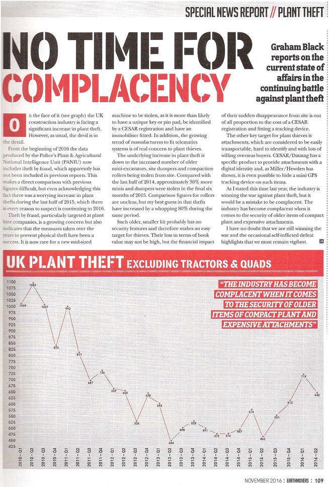EARTHMOVERS FEATURE - NO TIME FOR COMPLACENCY