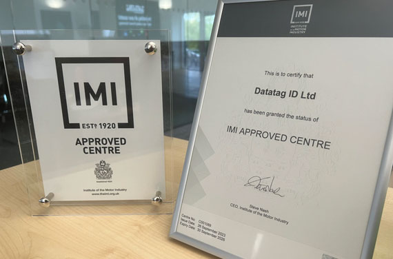 DATATAG, CONFIRMED AS IMI APPROVED CENTRE